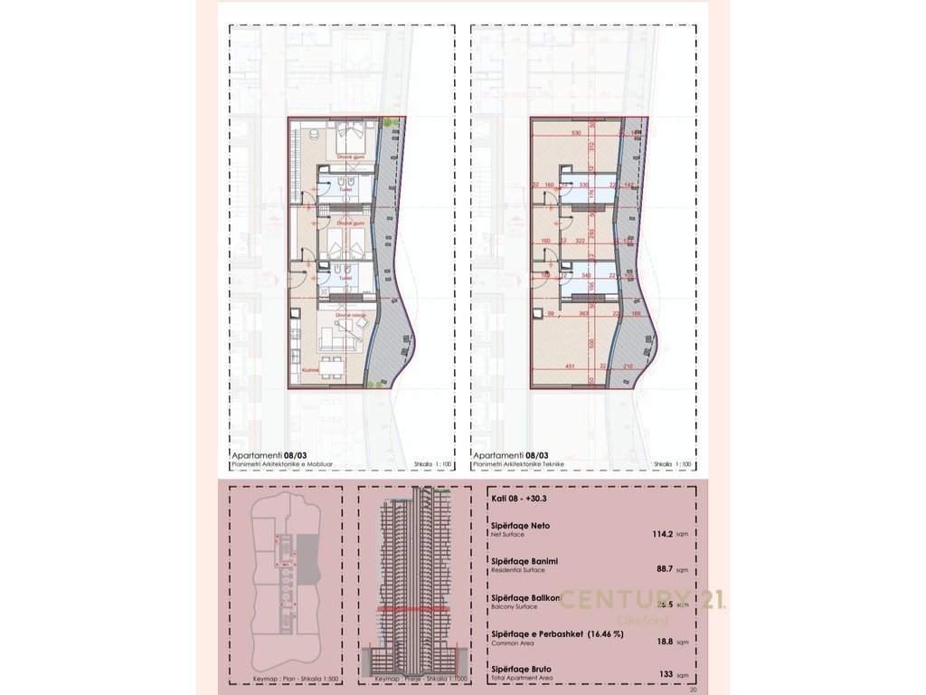 EKSKLUZIVE SHITET APARTAMENT 2+1+2 TEK TOP SEVEN TOWER!