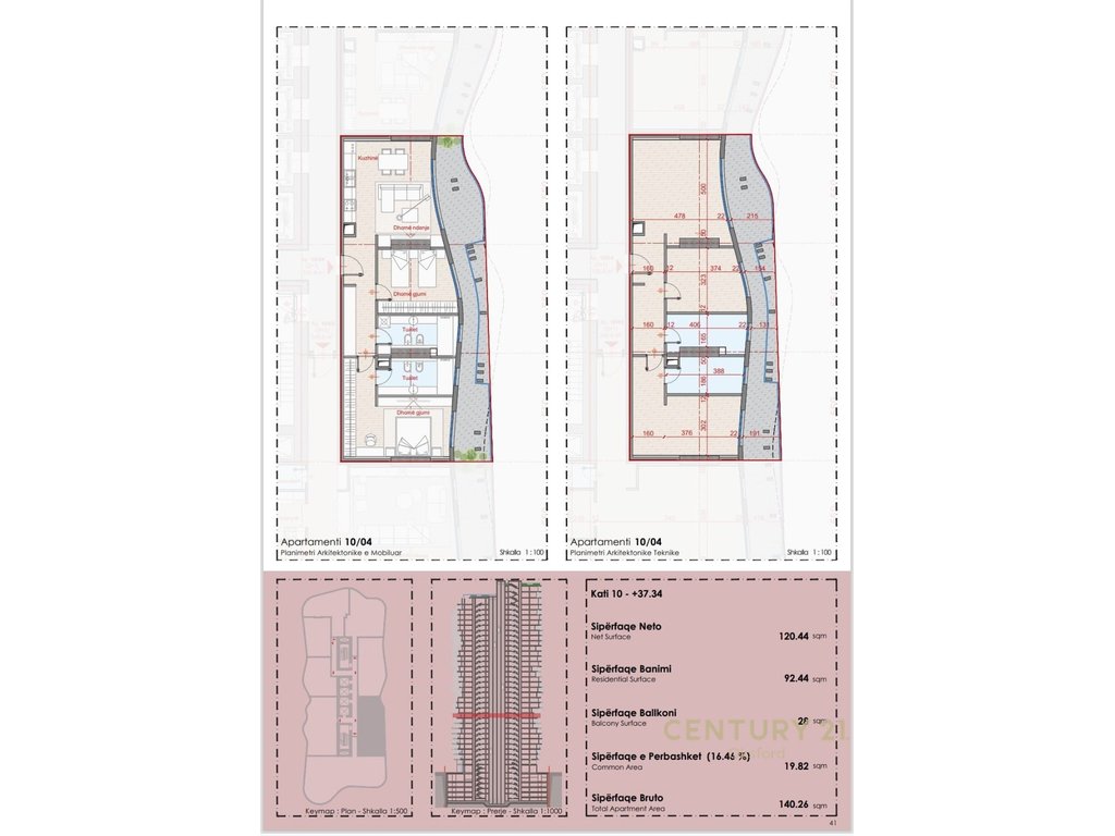 EKSKLUZIVE SHITET APARTAMENT 2+1+2 TEK TOP SEVEN TOWER!